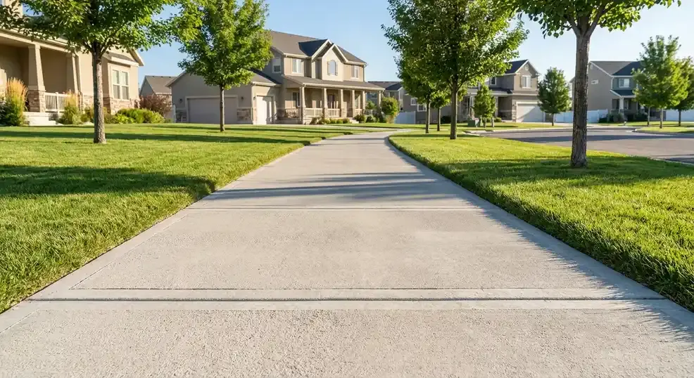 Concrete sidewalk installation