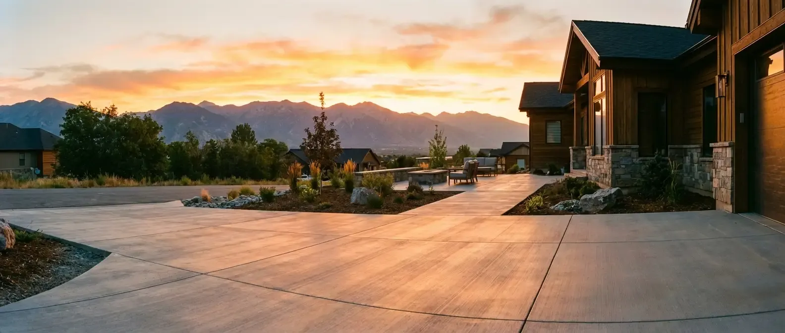 Beautiful concrete work at sunset