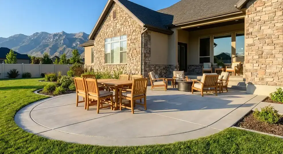 Concrete patio for outdoor living