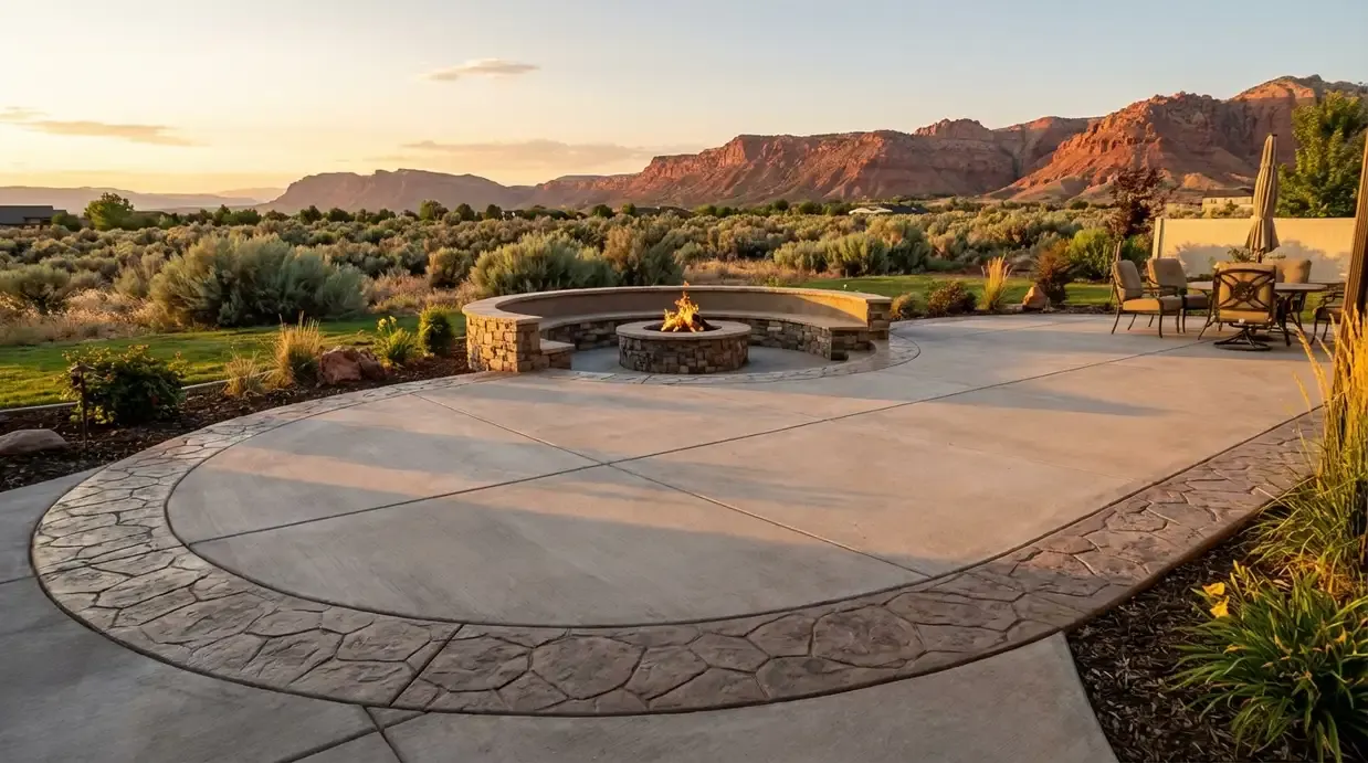 Stamped Patio With Accent Border
