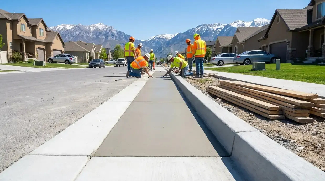 Concrete curb and gutter installation in Utah Concrete curb and gutter installation in Utah