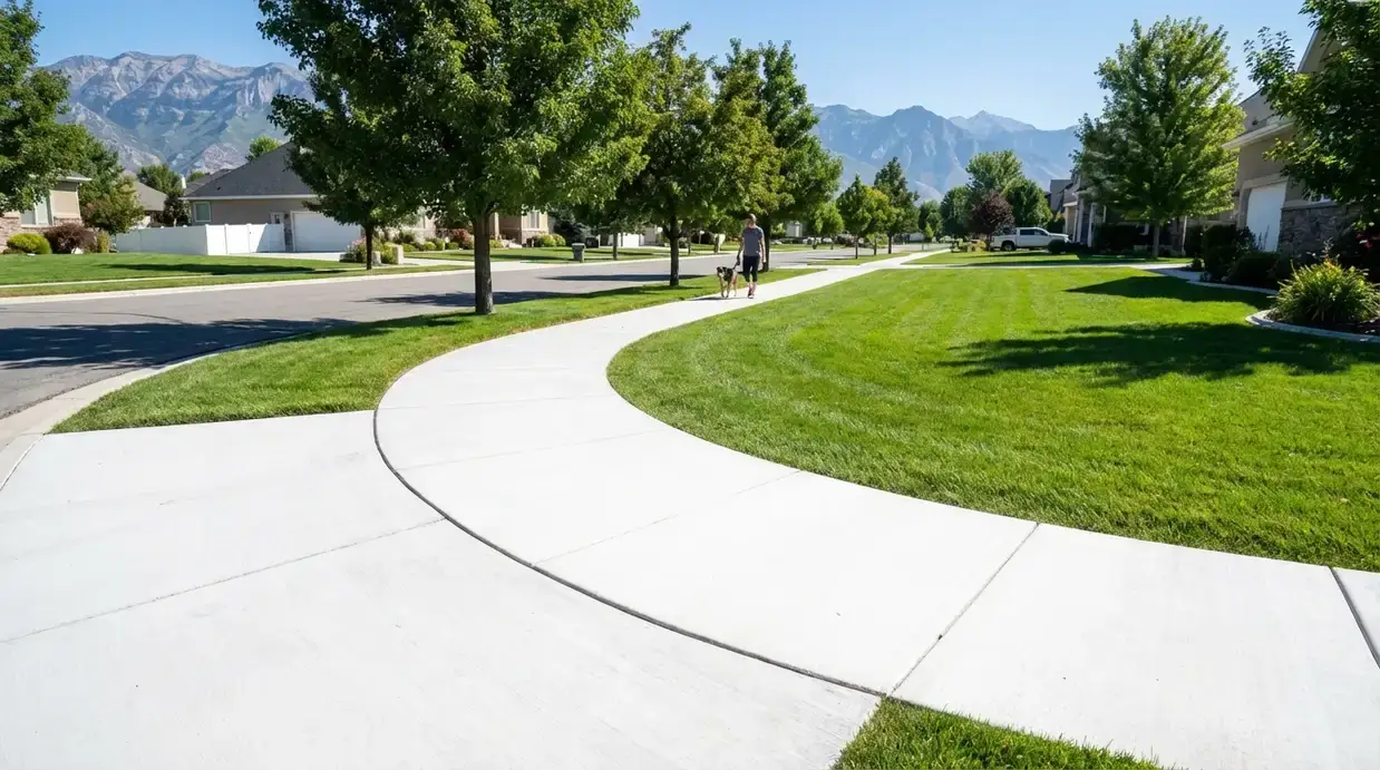 Concrete sidewalks and walkways in Utah County